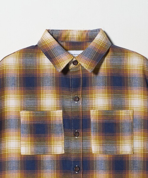 green label relaxing（グリーンレーベルリラクシング）の「オンブレチェック シャツ / キッズ  100cm-160cm（シャツ/ブラウス・キッズ・イエロー/ケリーグリーン・110cm/100cm/120cm/130cm/140cm/150cm/160cm）」の6枚目の写真