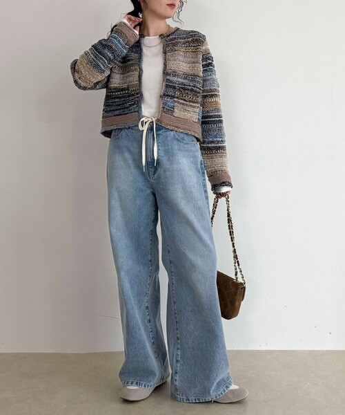 セール】ツイードボーダーカーディガン（カーディガン/ボレロ）｜fredy