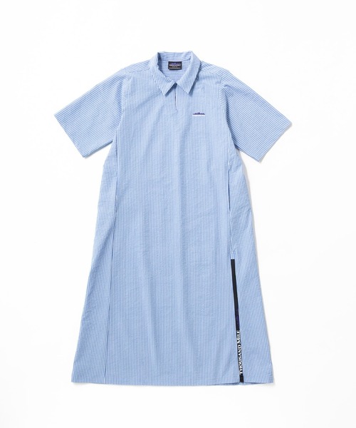 THOUSAND MILE（サウザンドマイル）の「[L's]SHORT SLEEVE SKIPPER OP SEERSUCKER STRIPE/ショートスリーブスキッパーワンピース シアサッカーストライプ（ワンピース・レディース・オレンジ系その他/ブルー系その他/グリーン系その他・FREE）」の2枚目の写真