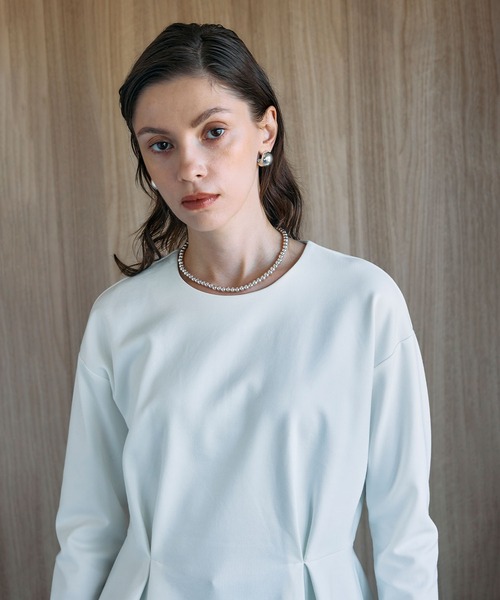 N.O.R.C(ノーク)の「タックシルエットトップス(Tシャツ/カットソー・レディース・チャコール/ブラウン/オフホワイト・フリー)」の15枚目の写真
