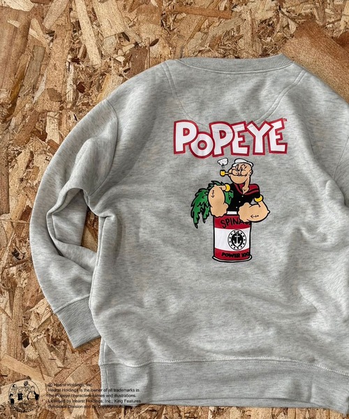 セール】POPEYE 綿タッチ 裏起毛 オーバーサイズ トレーナー