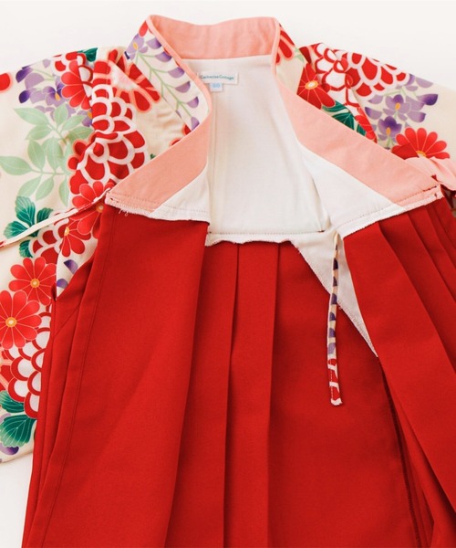 Catherine Cottage（キャサリンコテージ）の「ベビー袴ワンピース（着物・キッズ・ピンク/オレンジ/ライラック/レッド系2/レッド系1・100/90/80）」の21枚目の写真