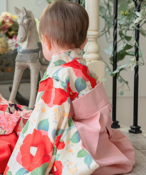 Catherine Cottage（キャサリンコテージ）の「ベビー袴ワンピース（着物・キッズ・ピンク/オレンジ/ライラック/レッド系2/レッド系1・100/90/80）」の12枚目の写真