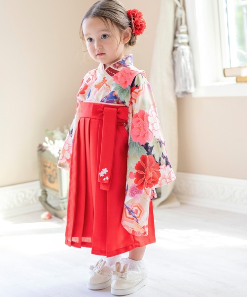 Catherine Cottage（キャサリンコテージ）の「ベビー袴ワンピース（着物・キッズ・ピンク/オレンジ/ライラック/レッド系2/レッド系1・100/90/80）」の15枚目の写真