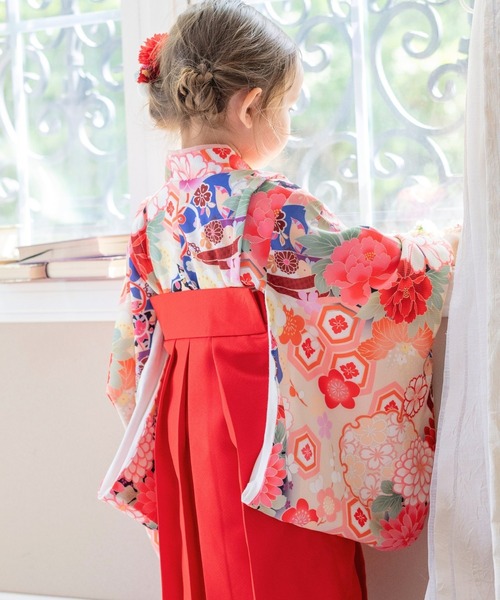 Catherine Cottage（キャサリンコテージ）の「ベビー袴ワンピース（着物・キッズ・ピンク/オレンジ/ライラック/レッド系2/レッド系1・100/90/80）」の16枚目の写真
