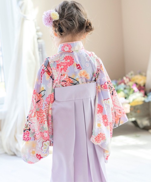 Catherine Cottage（キャサリンコテージ）の「ベビー袴ワンピース（着物・キッズ・ピンク/オレンジ/ライラック/レッド系2/レッド系1・100/90/80）」の9枚目の写真