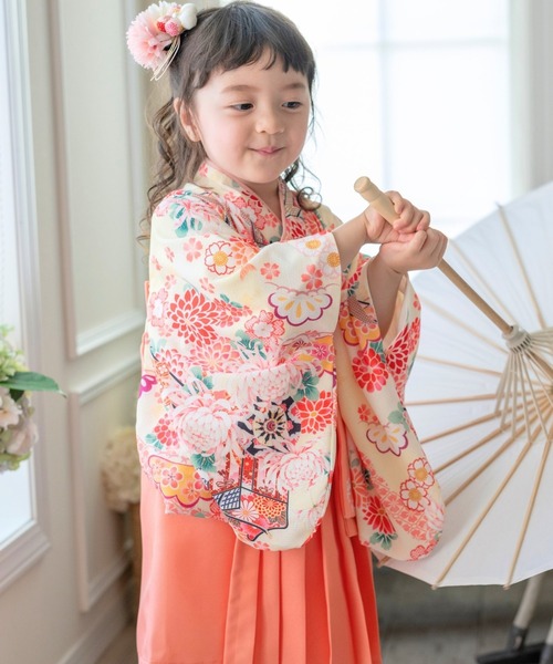 Catherine Cottage（キャサリンコテージ）の「ベビー袴ワンピース（着物・キッズ・ピンク/オレンジ/ライラック/レッド系2/レッド系1・100/90/80）」の18枚目の写真