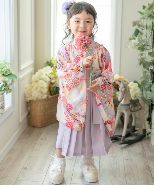 Catherine Cottage（キャサリンコテージ）の「ベビー袴ワンピース（着物・キッズ・ピンク/オレンジ/ライラック/レッド系2/レッド系1・100/90/80）」の10枚目の写真