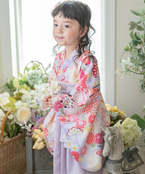 Catherine Cottage（キャサリンコテージ）の「ベビー袴ワンピース（着物・キッズ・ピンク/オレンジ/ライラック/レッド系2/レッド系1・100/90/80）」の11枚目の写真