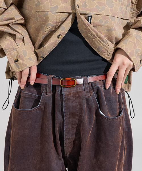 FREAK'S STORE（フリークスストア）の「ピンストレザーベルト（ベルト・レディース・ブラウン/ブラック・ONE SIZE）」の2枚目の写真