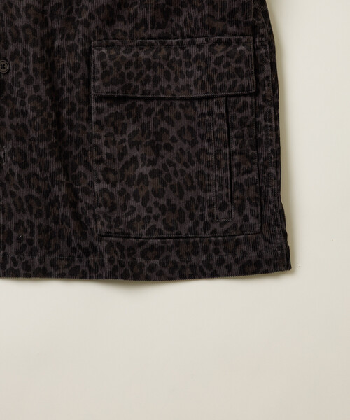 セール】総柄プリント リラックスフィット コーデュロイ シャツ