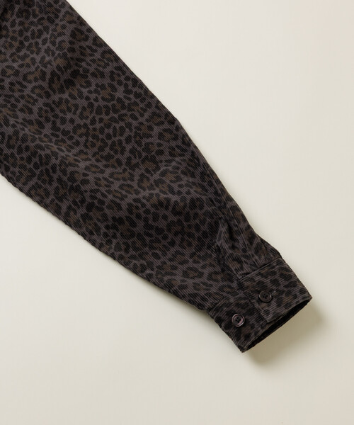 セール】総柄プリント リラックスフィット コーデュロイ シャツ