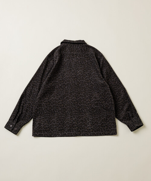 セール】総柄プリント リラックスフィット コーデュロイ シャツ