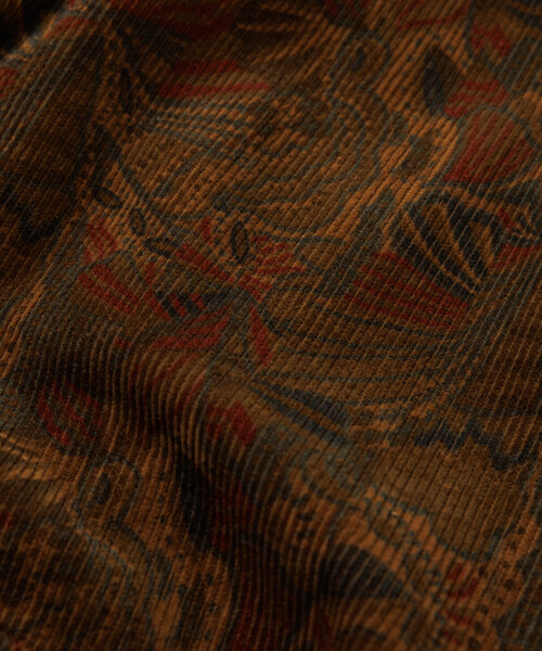 セール】総柄プリント リラックスフィット コーデュロイ シャツ