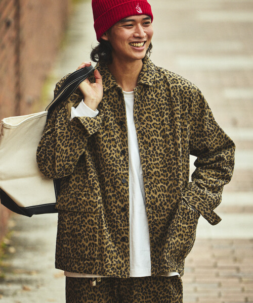 セール】総柄プリント リラックスフィット コーデュロイ シャツ