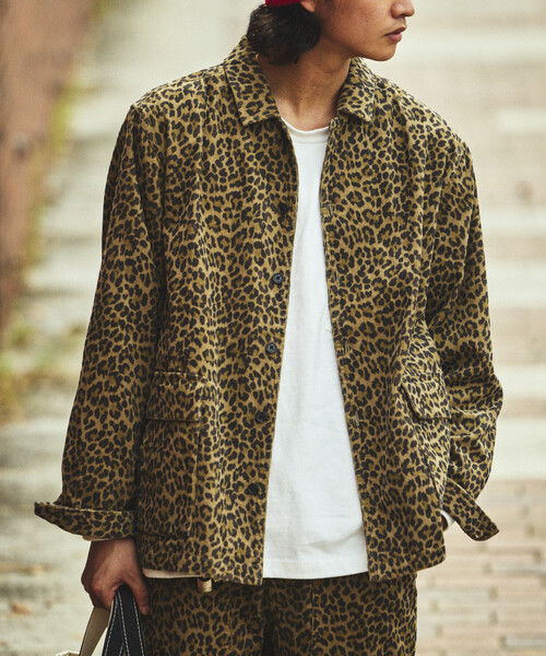 セール】総柄プリント リラックスフィット コーデュロイ シャツ