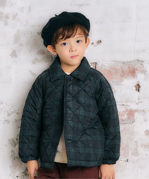 apres les cours(アプレレクール)の「リバーシブルキルトジャケット(テーラードジャケット・キッズ・ブラック/ベージュ・80/90/100/110/120/130)」の2枚目の写真