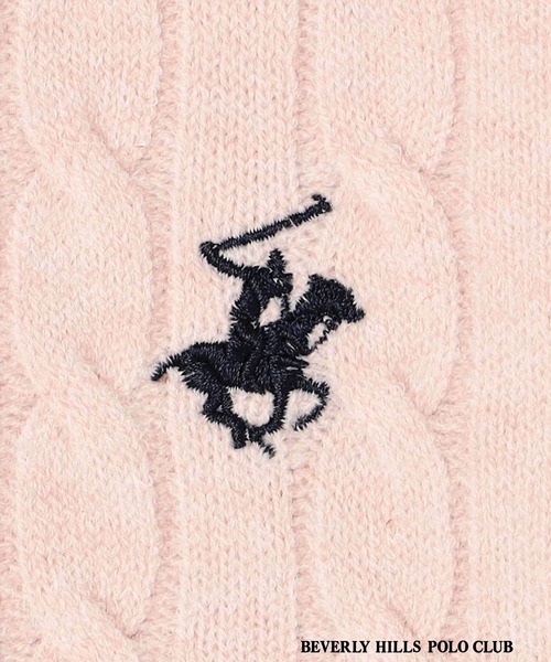 BEVERLY HILLS POLO CLUB（ビバリーヒルズポロクラブ）の「【BEVERLY HILLS POLO CLUB】ケーブル編みニット（ニット/セーター・レディース・グリーン/ピンク/レッド/オフホワイト/ブラウン・FREE）」の10枚目の写真