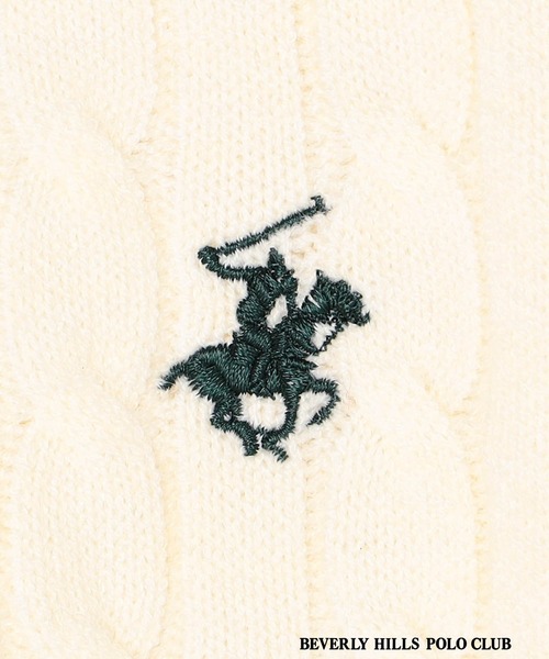 BEVERLY HILLS POLO CLUB（ビバリーヒルズポロクラブ）の「【BEVERLY HILLS POLO CLUB】ケーブル編みニット（ニット/セーター・レディース・グリーン/ピンク/レッド/オフホワイト/ブラウン・FREE）」の11枚目の写真