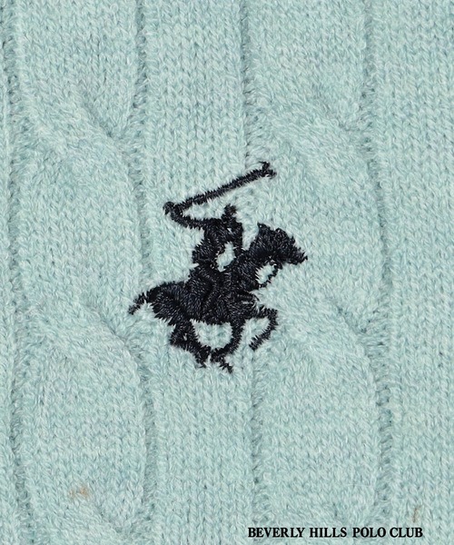 BEVERLY HILLS POLO CLUB（ビバリーヒルズポロクラブ）の「【BEVERLY HILLS POLO CLUB】ケーブル編みニット（ニット/セーター・レディース・グリーン/ピンク/レッド/オフホワイト/ブラウン・FREE）」の12枚目の写真