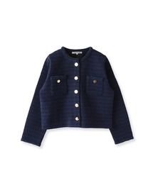 Viaggio Blu（ビアッジョブルー）の「ツイードニットカーディガン≪手洗い可能≫（カーディガン/ボレロ）」