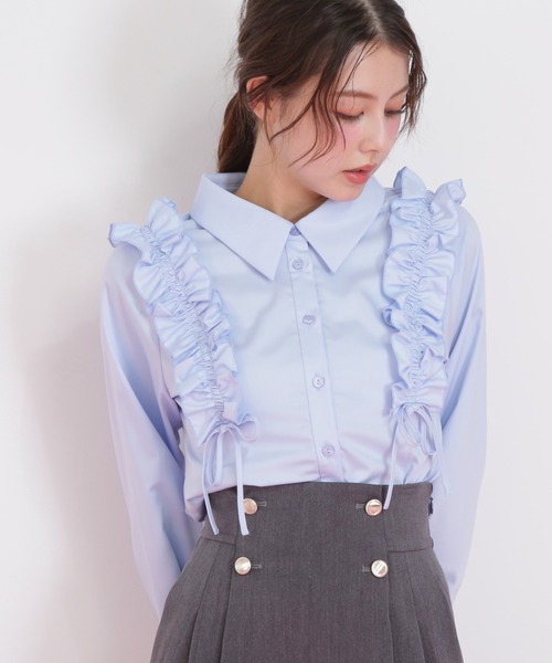 JILL by JILL STUART(ジルバイジルスチュアート)の「◇ショルダーフリルブラウス(シャツ/ブラウス・レディース・ホワイト/ブラック/ブルー・FREE)」の8枚目の写真