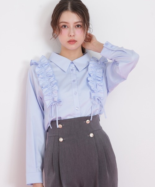 JILL by JILL STUART(ジルバイジルスチュアート)の「◇ショルダーフリルブラウス(シャツ/ブラウス・レディース・ホワイト/ブラック/ブルー・FREE)」の7枚目の写真