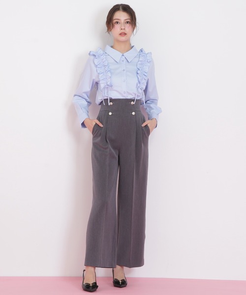 JILL by JILL STUART(ジルバイジルスチュアート)の「◇ショルダーフリルブラウス(シャツ/ブラウス・レディース・ホワイト/ブラック/ブルー・FREE)」の11枚目の写真