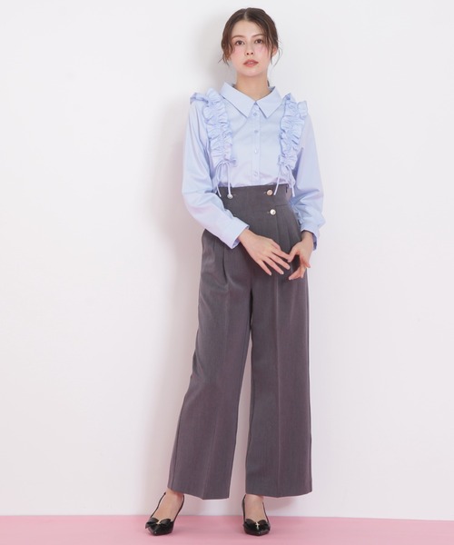 JILL by JILL STUART(ジルバイジルスチュアート)の「◇ショルダーフリルブラウス(シャツ/ブラウス・レディース・ホワイト/ブラック/ブルー・FREE)」の12枚目の写真