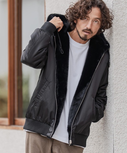 mj11209-リバーシブルエコファーナイロンブルゾン（ミリタリー