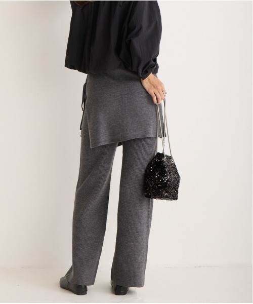 OandI（オーアンドアイ）の「レイヤードニットパンツ（その他パンツ・レディース・ブラウン/グレー・FREE）」の16枚目の写真
