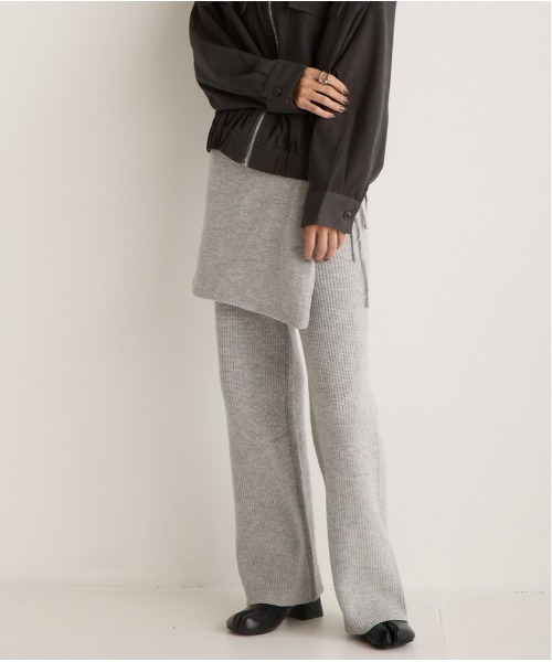 OandI（オーアンドアイ）の「レイヤードニットパンツ（その他パンツ・レディース・ブラウン/グレー・FREE）」の13枚目の写真