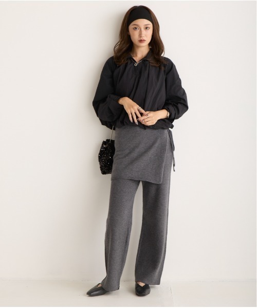 OandI（オーアンドアイ）の「レイヤードニットパンツ（その他パンツ・レディース・ブラウン/グレー・FREE）」の8枚目の写真