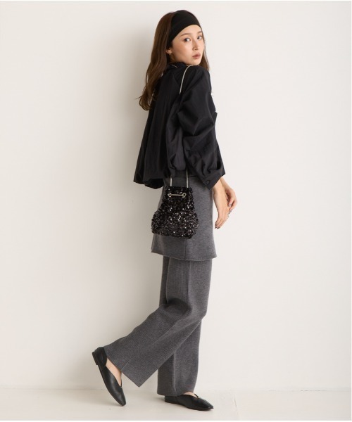 OandI（オーアンドアイ）の「レイヤードニットパンツ（その他パンツ・レディース・ブラウン/グレー・FREE）」の7枚目の写真