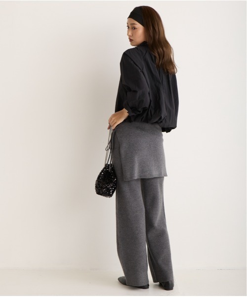 OandI（オーアンドアイ）の「レイヤードニットパンツ（その他パンツ・レディース・ブラウン/グレー・FREE）」の6枚目の写真