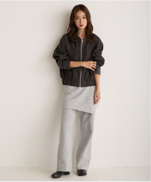 OandI（オーアンドアイ）の「レイヤードニットパンツ（その他パンツ・レディース・ブラウン/グレー・FREE）」の3枚目の写真
