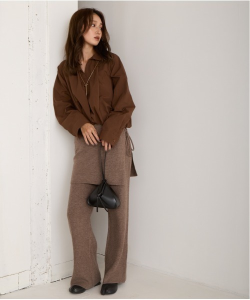 OandI（オーアンドアイ）の「レイヤードニットパンツ（その他パンツ・レディース・ブラウン/グレー・FREE）」の20枚目の写真