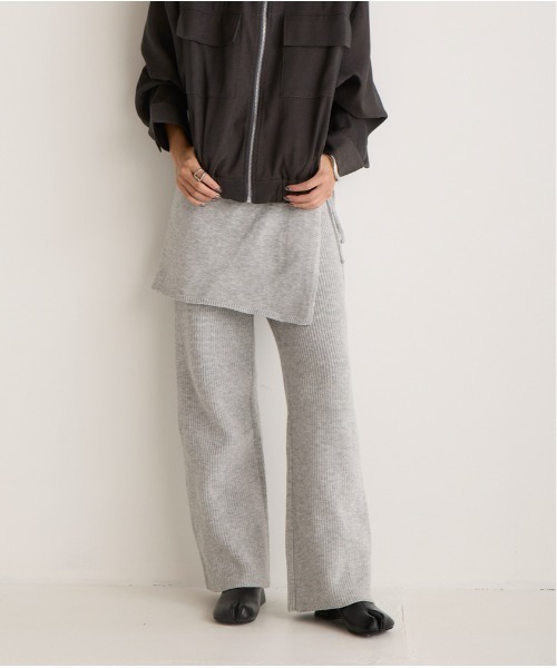 OandI（オーアンドアイ）の「レイヤードニットパンツ（その他パンツ・レディース・ブラウン/グレー・FREE）」の14枚目の写真