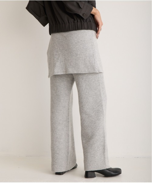 OandI（オーアンドアイ）の「レイヤードニットパンツ（その他パンツ・レディース・ブラウン/グレー・FREE）」の12枚目の写真