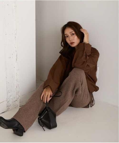 OandI（オーアンドアイ）の「レイヤードニットパンツ（その他パンツ・レディース・ブラウン/グレー・FREE）」の19枚目の写真