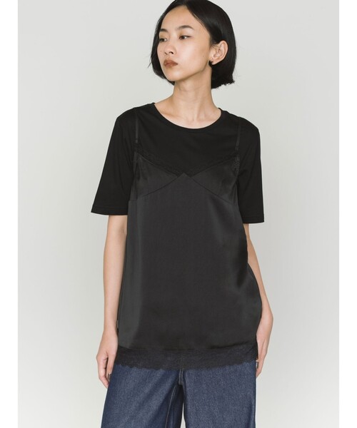 MIDIUMISOLID（ミディウミソリッド）の「MIDIUMISOLID for Ladies スリップキャミソール（Tシャツ/カットソー・レディース・ブラック/ブラウン・FREE）」の2枚目の写真