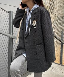 WILLOW | 【willow】パールブローチ付きチェックジャケット(テーラードジャケット)