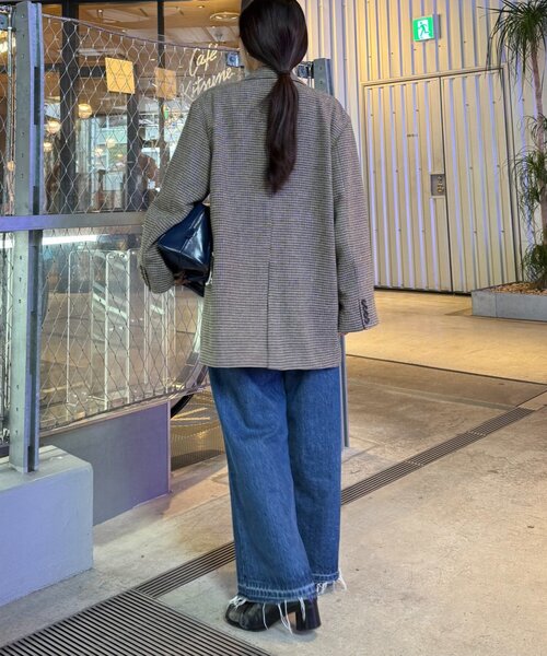 WILLOW(ウィロー)の「【willow】パールブローチ付きチェックジャケット(テーラードジャケット・レディース・ベージュ/ネイビー・ONE SIZE)」の19枚目の写真