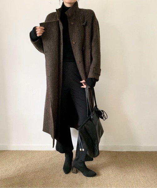 DECADE CLASSIC(ディケイド クラシック)の「DECADE CLASSIC ウールアルパカシャギーステンカラーコート(ステンカラーコート・レディース・ブラウン/ネイビー・FREE)」の13枚目の写真