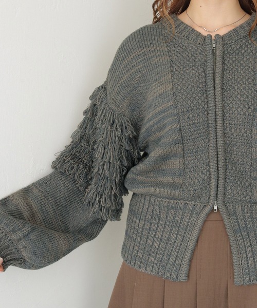 CLEIO(クレイオ)の「【CLEIO】 前後2WAYループ編みカーディガン FRONT AND BACK 2WAY LOOP KNIT CARDIGAN/986-14608(ニット/セーター・レディース・アイボリー/グレー・FREE)」の15枚目の写真