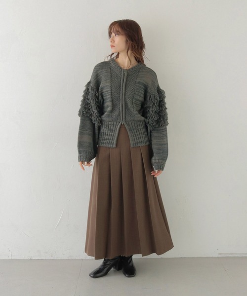 CLEIO(クレイオ)の「【CLEIO】 前後2WAYループ編みカーディガン FRONT AND BACK 2WAY LOOP KNIT CARDIGAN/986-14608(ニット/セーター・レディース・アイボリー/グレー・FREE)」の8枚目の写真