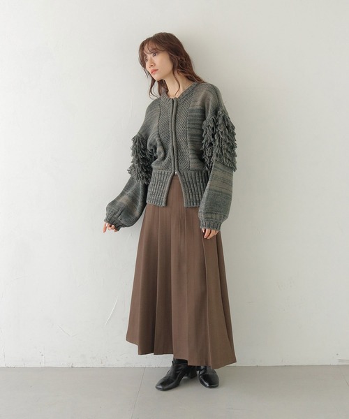 CLEIO(クレイオ)の「【CLEIO】 前後2WAYループ編みカーディガン FRONT AND BACK 2WAY LOOP KNIT CARDIGAN/986-14608(ニット/セーター・レディース・アイボリー/グレー・FREE)」の12枚目の写真