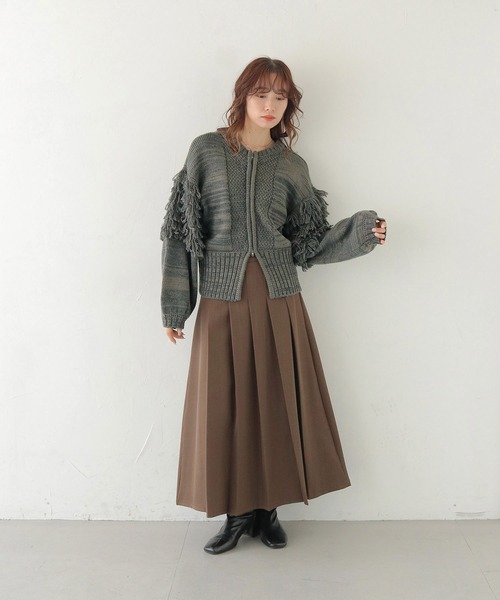CLEIO(クレイオ)の「【CLEIO】 前後2WAYループ編みカーディガン FRONT AND BACK 2WAY LOOP KNIT CARDIGAN/986-14608(ニット/セーター・レディース・アイボリー/グレー・FREE)」の9枚目の写真