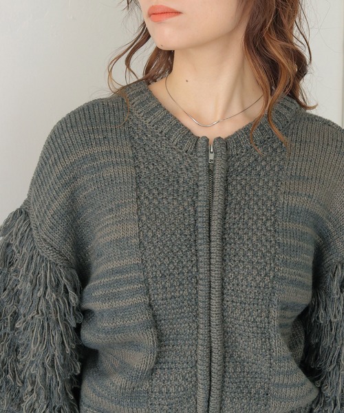 CLEIO(クレイオ)の「【CLEIO】 前後2WAYループ編みカーディガン FRONT AND BACK 2WAY LOOP KNIT CARDIGAN/986-14608(ニット/セーター・レディース・アイボリー/グレー・FREE)」の17枚目の写真