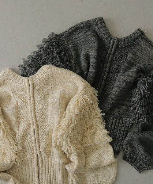 CLEIO(クレイオ)の「【CLEIO】 前後2WAYループ編みカーディガン FRONT AND BACK 2WAY LOOP KNIT CARDIGAN/986-14608(ニット/セーター・レディース・アイボリー/グレー・FREE)」の18枚目の写真